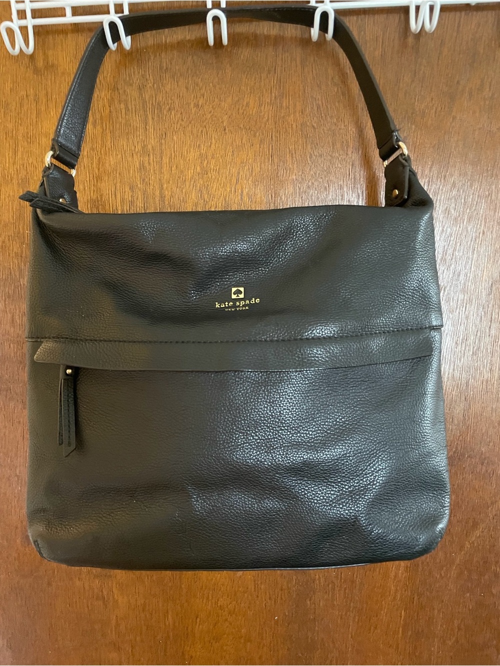 kate spade Black Pebbled Leather Shoulder Tote